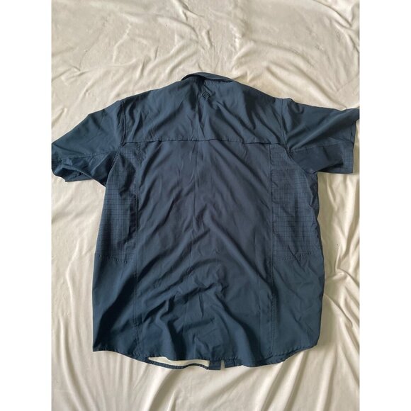 Magellan Outdoors Mens 2XL Blue Short Sleeve Fishing Shirt Relaxed Fit Moisture- - Picture 4 of 6